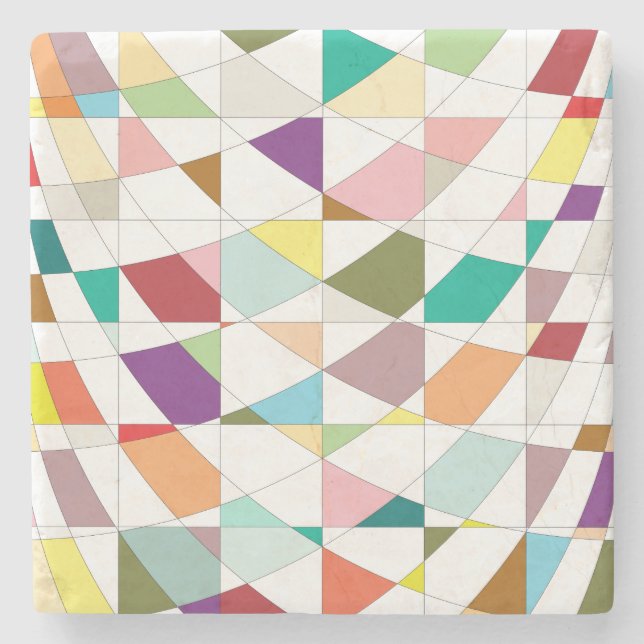 Abstrakt Färg-tekoner Underlägg Sten (Framsidan)