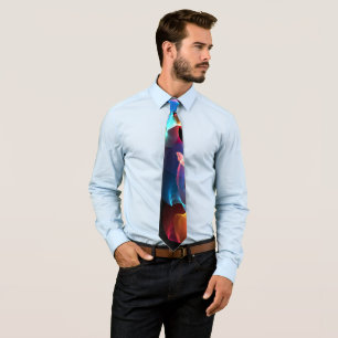 Abstrakt Färgad Light on Black Neck Tie Slips