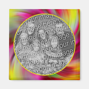 Abstrakt Färgad Swirls Ram Lägg till ditt foto Magnet