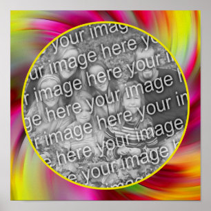 Abstrakt Färgad Swirls Ram Lägg till ditt foto Poster