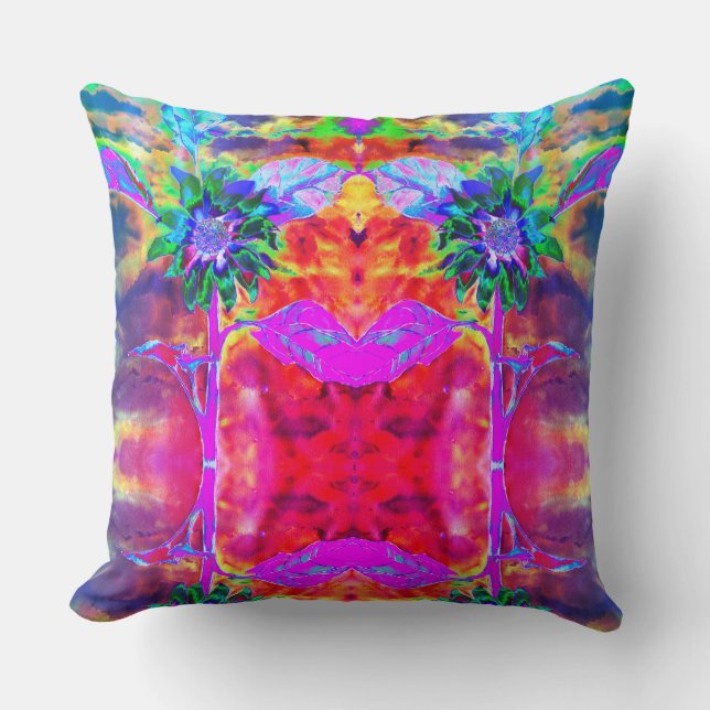 Abstrakt, färgämnet elegant, solrosa kudde (Framsida)