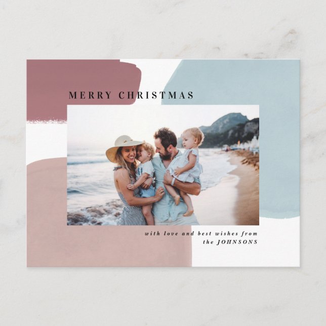 Abstrakt färgat färgat färgat helgdag vykort (Framsida)