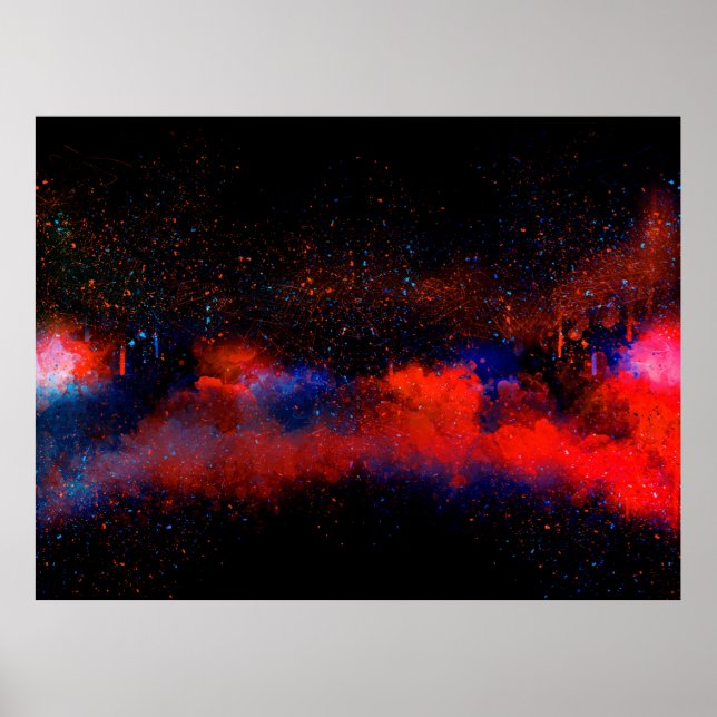 Abstrakt Färgbeläggning med vattenfärg, bakgrund f Poster (Framsidan)