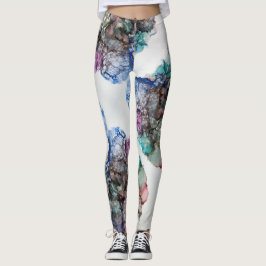 Abstrakt Färgbubblor alkohol bläck art Leggings