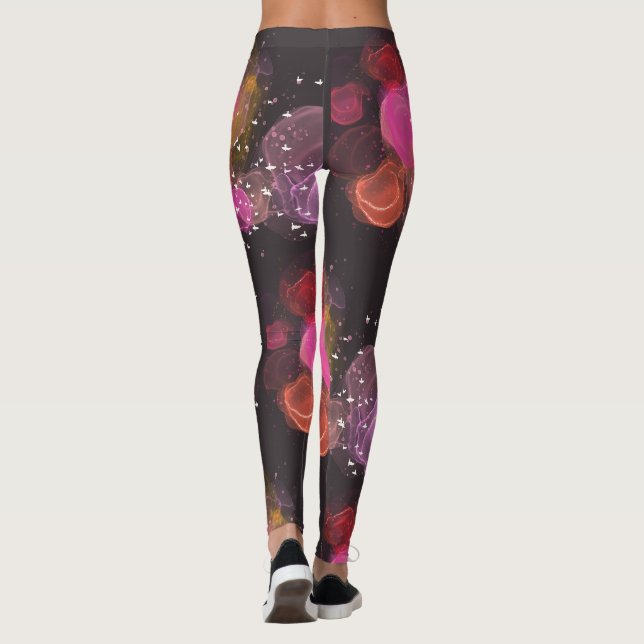 Abstrakt Färgfåglar mönster Leggings (Baksida)