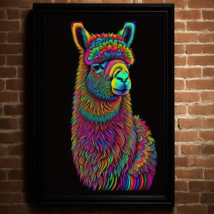 Abstrakt Färgfärg på en Llama 2:3 Poster