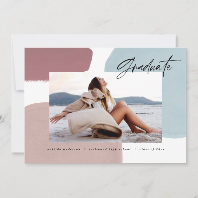 Abstrakt färgfärgad målad fotostudentfest meddelande (Framsida)