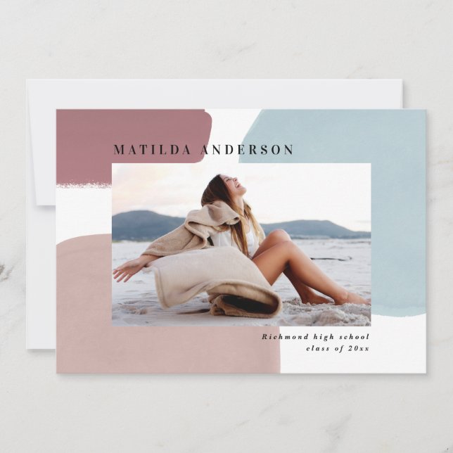 Abstrakt färgfärgad målad fotostudentfest meddelande (Framsida)