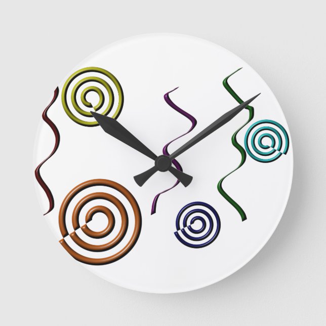 Abstrakt Färgformer Rund Klocka (Framsida)