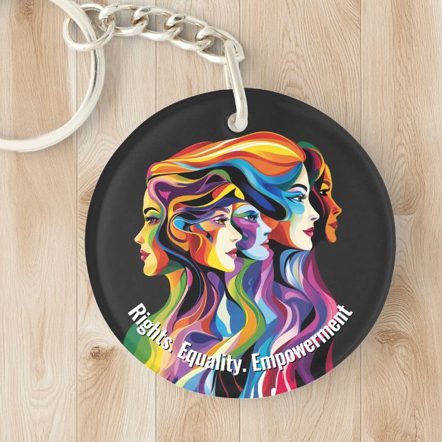 Abstrakt Färgfull Ansikte Kvinnodag | IWD (Abstract Colorful Faces Women's Day | IWD Keychain)
