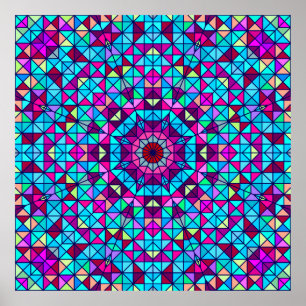 Abstrakt Färgfull digital dekorativ blomma. Geome Poster