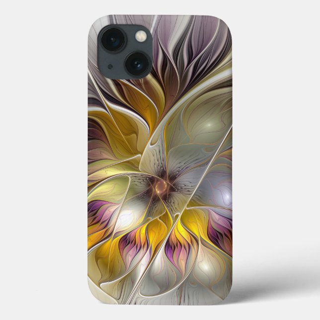 Abstrakt Färgfull Fantasy Flower Modern Fractal (Baksida)