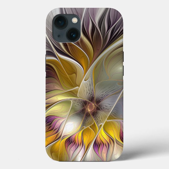 Abstrakt Färgfull Fantasy Flower Modern Fractal (Baksida)
