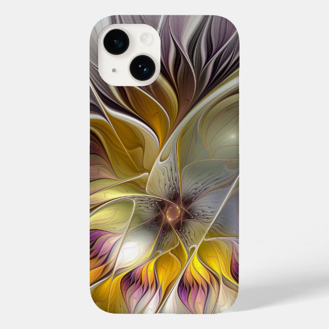 Abstrakt Färgfull Fantasy Flower Modern Fractal (Baksida)