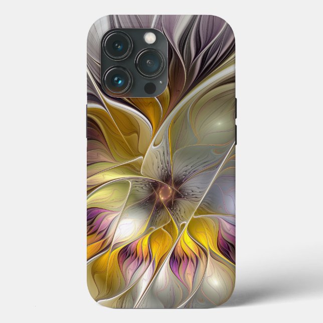 Abstrakt Färgfull Fantasy Flower Modern Fractal (Baksida )