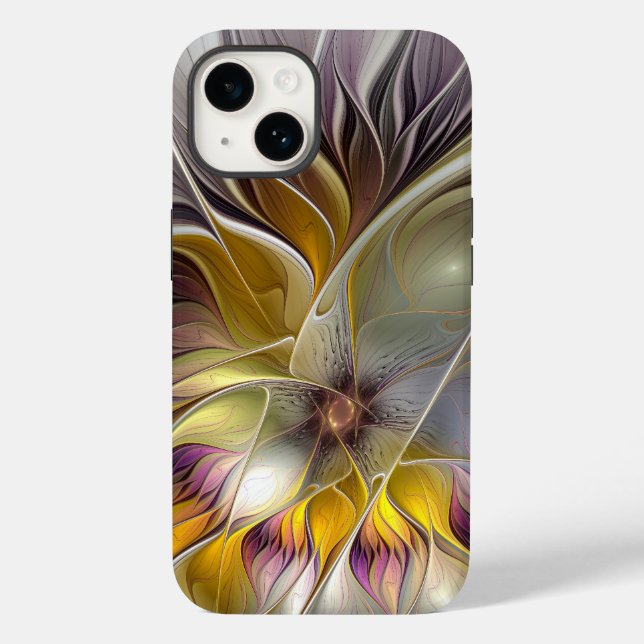 Abstrakt Färgfull Fantasy Flower Modern Fractal (Baksida)