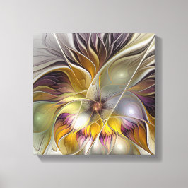 Abstrakt Färgfull Fantasy Flower Modern Fractal Canvastryck