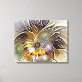 Abstrakt Färgfull Fantasy Flower Modern Fractal Canvastryck