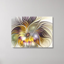Abstrakt Färgfull Fantasy Flower Modern Fractal Canvastryck