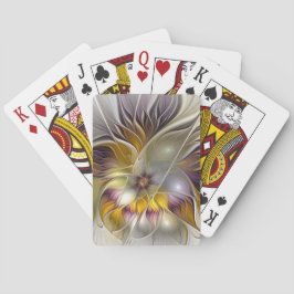 Abstrakt Färgfull Fantasy Flower Modern Fractal Casinokort