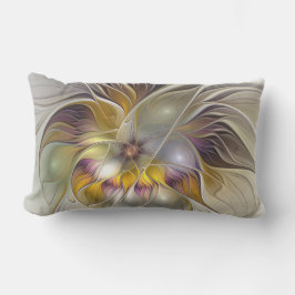 Abstrakt Färgfull Fantasy Flower Modern Fractal Lumbarkudde