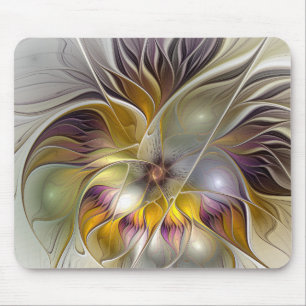 Abstrakt Färgfull Fantasy Flower Modern Fractal Musmatta