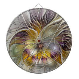 Abstrakt Färgfull Fantasy Flower Modern Fractal Piltavla
