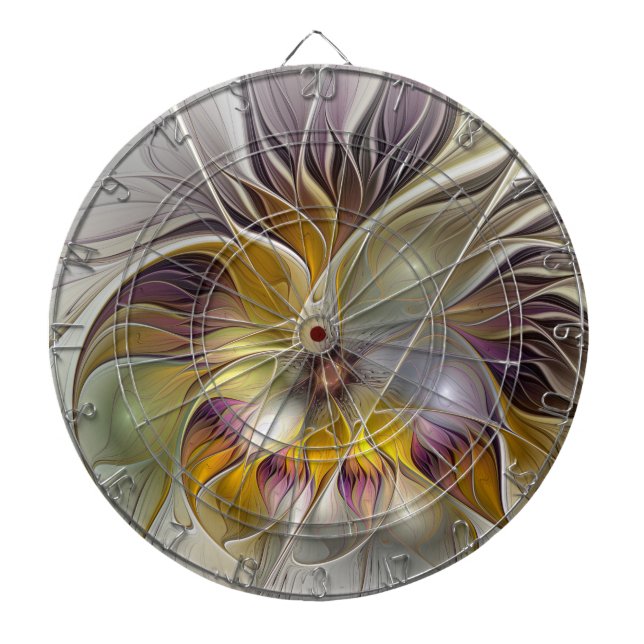 Abstrakt Färgfull Fantasy Flower Modern Fractal Piltavla (Framsidan)
