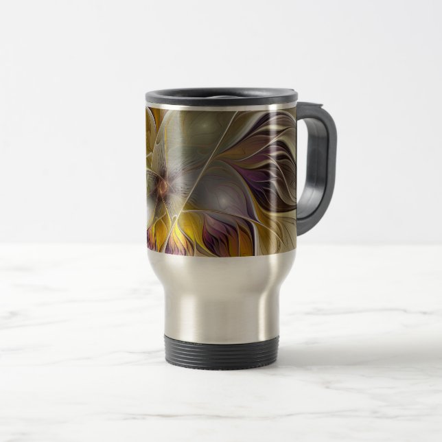 Abstrakt Färgfull Fantasy Flower Modern Fractal Resemugg (Framsida höger)