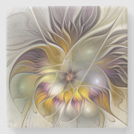 Abstrakt Färgfull Fantasy Flower Modern Fractal Stenunderlägg