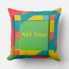 Abstrakt Färgfull geometrisk sammansättning Kudde