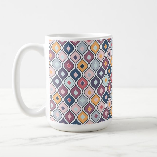 Abstrakt Färgfull geometrisk sömlös Mönster Kaffemugg (Vänster)