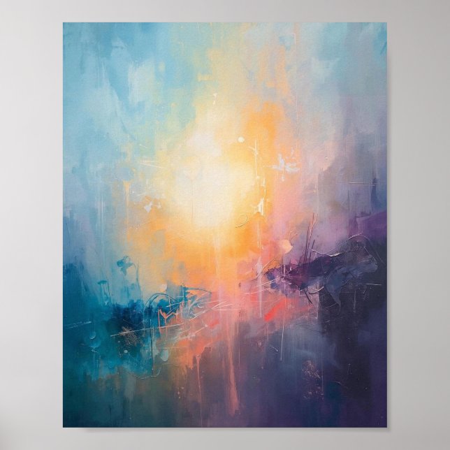 Abstrakt Färgfull geometrisk teckning Poster Skriv (Framsidan)