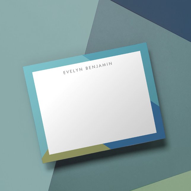 Abstrakt Färgfull Grönt Turkos Blue Mönster Anteckningskort (Skapare uppladdad)