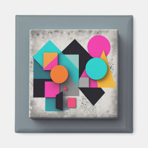 Abstrakt Färgfull konstnärlig unik Coola Vibrant Magnet