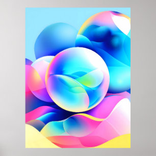 Abstrakt: Färgfull modern konstnärlig design Poster