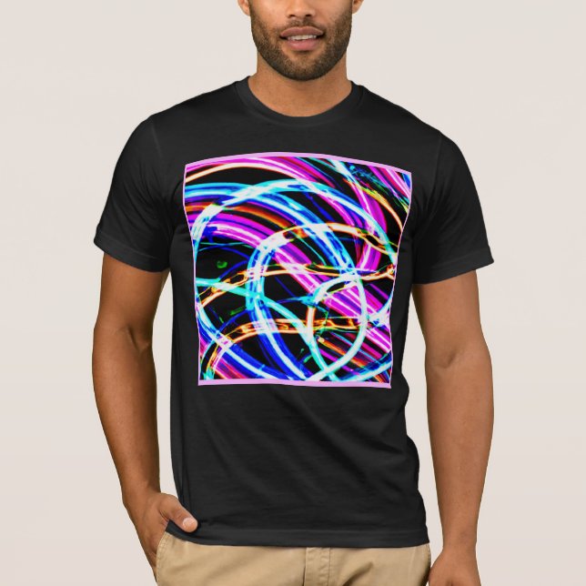 Abstrakt Färgfull Mönster Neon-design T Shirt (Framsida)