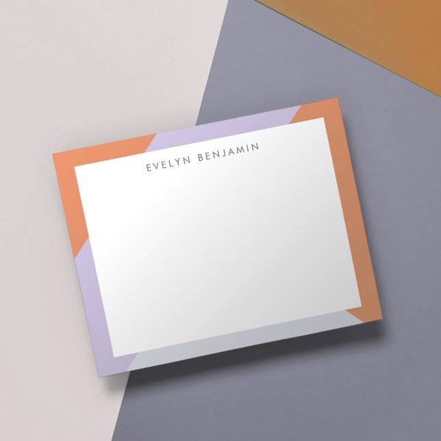 Abstrakt Färgfull Orange Lilac Grått Mönster Anteckningskort (Skapare uppladdad)