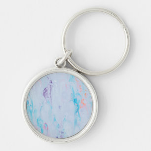 Abstrakt - färgfull Premium Round Keychain Rund Silverfärgad Nyckelring