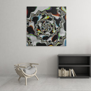 Abstrakt Färgfull Psychedelic Spiral Fractal Poster