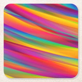 Abstrakt Färgfull regnbågsövertoning Underlägg Papper Rund