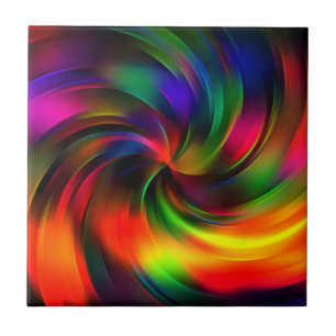 Abstrakt Färgfull Spiral Light Vinkar - Neon Kakelplatta