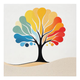 Abstrakt Färgfull Träd-design Fototryck