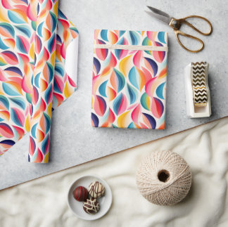 Abstrakt Färgfulla snurrar Vibrant Rainbow Mönster Presentpapper