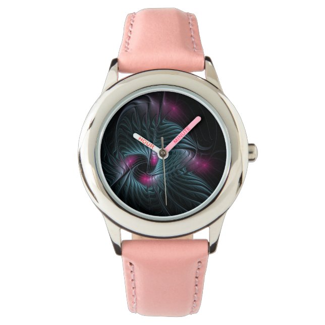 Abstrakt Färgfylld fantasy Fractal Armbandsur (Framsida)