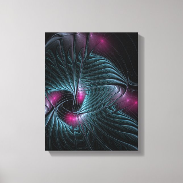Abstrakt Färgfylld fantasy Fractal Canvastryck (Framsida)