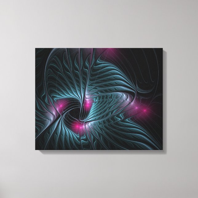 Abstrakt Färgfylld fantasy Fractal Canvastryck (Framsida)
