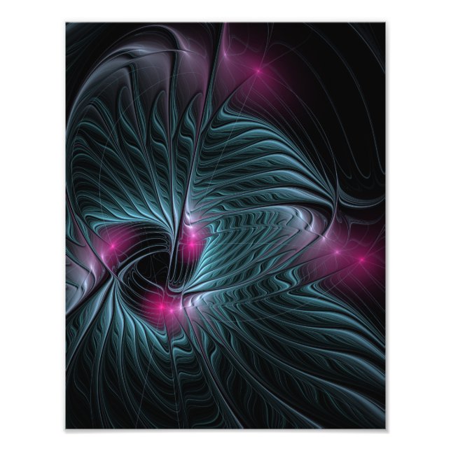 Abstrakt Färgfylld fantasy Fractal Fototryck (Framsidan)