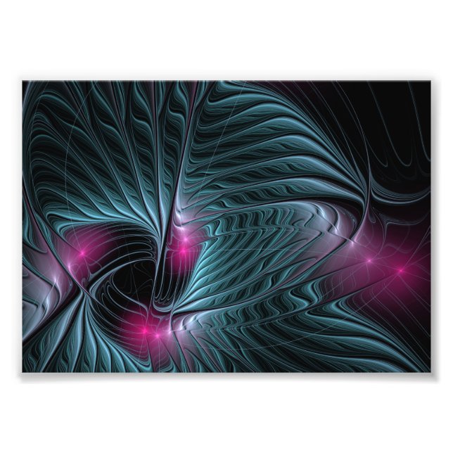 Abstrakt Färgfylld fantasy Fractal Fototryck (Framsidan)