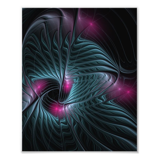 Abstrakt Färgfylld fantasy Fractal Fototryck (Framsidan)